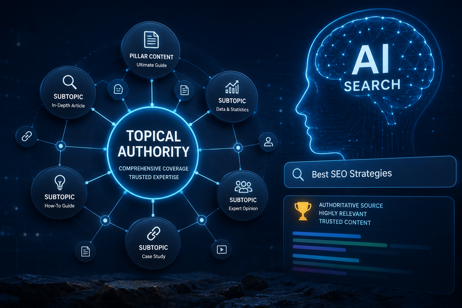 Topical authority and AI search visualization