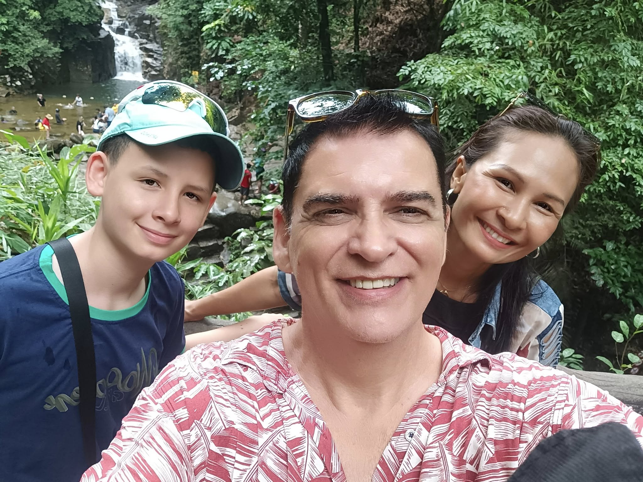 Errol Lem with his family in Thailand